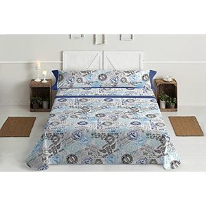 Gale Hayman Style Lois beddengoedset, katoen-polyester, blauw, super kingsize bedden, 200 x 160 x 3 cm