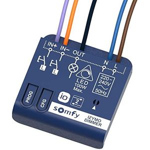 Somfy 1822663 Lichtontvanger, bediening van de verlichting via afstandsbediening of app, dimbaar, io-technologie, compatibel met TaHoma (Switch), bevestiging achter lichtknop