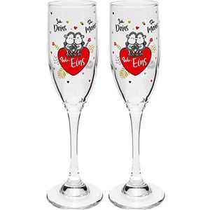 Sheepworld Champagneglas Set We één: Twee glazen