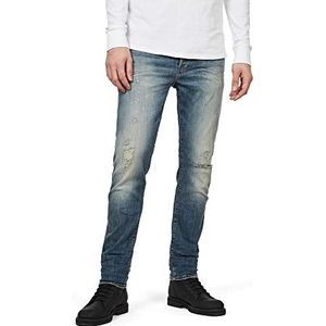 G-Star Raw 3301 Slim Fit Jeans heren, Blau (Antic Faded Ripped Marine 8968-a936), 28W / 32L