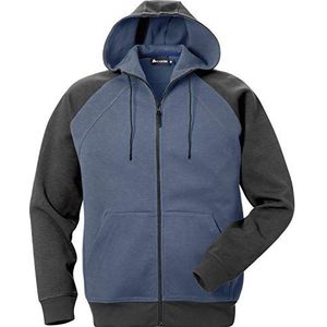 ACODE Heren sweatshirt-jack met capuchon kleur blauw/grijs maat L