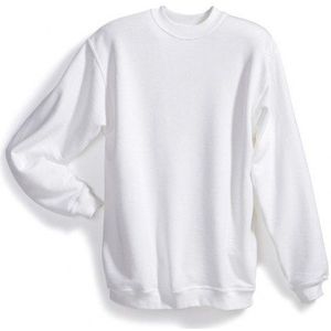 BP 1223-190-21-XL uniseks sweatshirt, lange mouwen, ronde hals, gebreide manchetten aan mouwen en zoom, 320,00 g/m² versterkt katoen, wit, XL