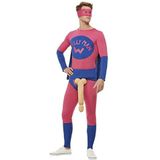 Willyman Superhero Costume, Pink & Blue (XL)
