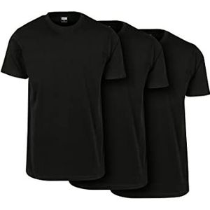 Urban Classics Heren T-shirt Basic Tee 3-pack, maat S - 5XL, zwart/zwart/zwart, 5XL