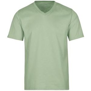 TRIGEMA Dames T-shirt met V-hals, katoen, effen - 537203, green tea, XL