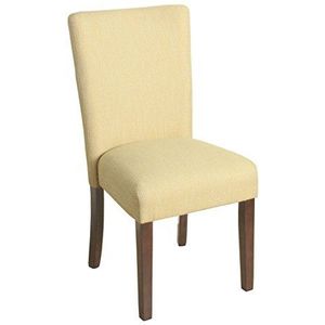 HomePop Klassieke Parsons eetkamerstoelen, polyester, gele tweed, verpakking van 1