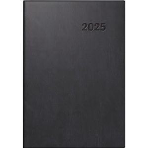 BRUNNEN Zakagenda model 712 (2025), 2 pagina's = 1 week, A7, 128 pagina's, kunststof omslag, zwart