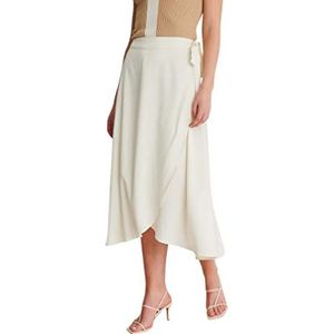 NA-KD Satijnen rok voor dames, Gebroken Wit, 42