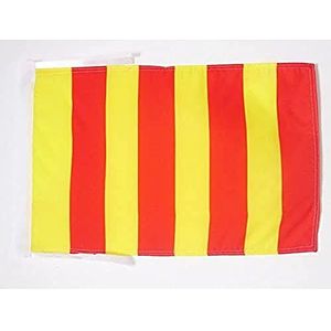 Rood en geel gestreepte vlag 45x30 cm koorden - race officier - Racing SMALL vlaggen 30 x 45 cm - Banner 18x12 in hoge kwaliteit - AZ FLAG