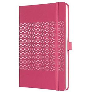 SIGEL JN207 Notitieboek Dagboek Jolie, ca. A5, gelinieerd, hardcover, elastiek, pennenlus, insteektas, roze