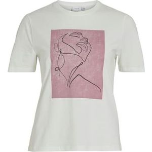 VISYBIL LINE O-Neck S/S T-shirt, Snow White/Print:line 2 Polignac, XL