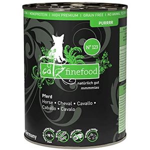 catz finefood Purrrr Paard monoprotein kattenvoer nat N° 123, voor voedende katten, 70% vleesgehalte, 6 x 400 g blik