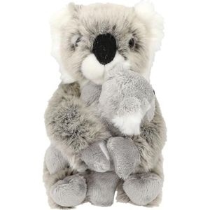 Depesche 12799 TOPModel Wild - Knuffel koala mama en baby, met zachte vacht in grijs en klittenbandsluiting op de handen van de grote knuffel