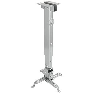 TooQ PJ2012T-S - Verstelbare helling van het plafond en instelbaar voor projector tot 20 kg, in hoogte verstelbaar van 130 mm tot 650 mm, hellingshoek +/- 15 °, zilver