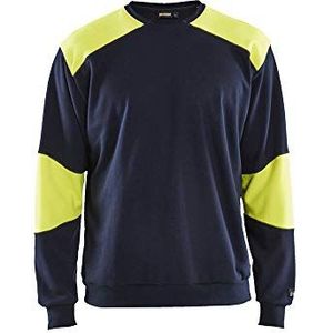 Blaklader 3458176089334XL zware vlambescherming sweatshirt, marineblauw/geel, maat 4XL