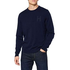 Hackett London Heren Lambswool Hzip Sweater, blauw (595 Navy), XL