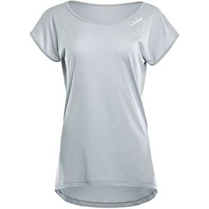 Winshape Dames Ultra lichtgewicht Modal korte mouwen shirt met afgeronde zoom MCT013, Cool-grey, M