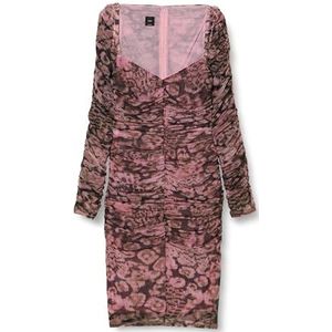 Pinko Anfitrione jurk tule onvervormbaar koraal scanner print, Uy6_roze/zwart/beige, XXS