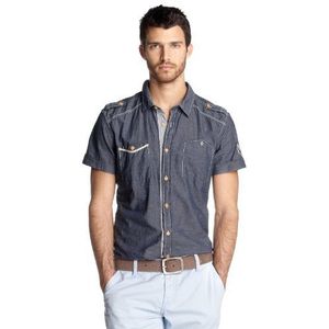 edc by ESPRIT Heren vrijetijdsoverhemd 042CC2F014, blauw (Midnight Blue 408), 44