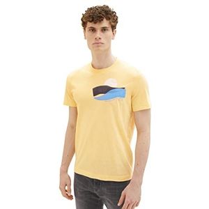 TOM TAILOR Heren 1036324 T-shirt, 32020-Corn Yellow Fine Stripe, XL, 32020 - Corn Yellow Fine Stripe, XL