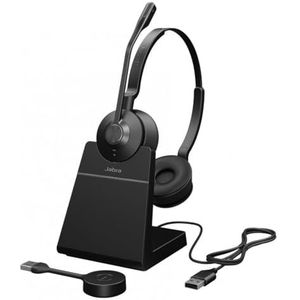 Engage 55 Stereo headset UC, Link 400a DECT-adapter USB-A, Engage 55 Deskstand, 1,2 m USB-C naar USB-A kabel, draagtas, garantie en waarschuwing (veiligheidsfolders)