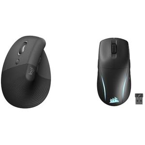 Logitech Lift Left Vertical & CORSAIR M75 WIRELESS RGB Lichtgewicht FPS