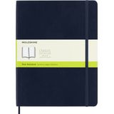 Moleskine Classic Plain Paper Notebook - Soft Cover and Elastic Closure Journal - Color Sapphire Blue - X- Large 19 x 25 A4 - 192 Pages