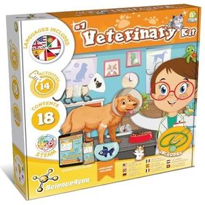Science4you - Mijn eerste veterinaire kit - 16 educatieve activiteiten en wetenschappelijke experimenten - Inclusief dierenartskostuum en stethoscoop - Ideaal rollenspel Kids Doctor Kit 4+