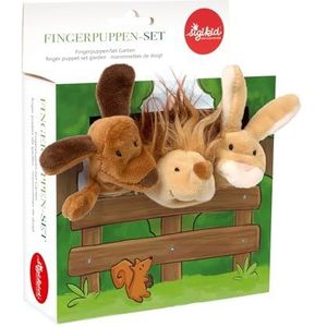 sigikid 43015 Vingerpopset My Little Theatre egel, hond, haas met sieradendoosje, voor meisjes en jongens, aanbevolen 6 maanden