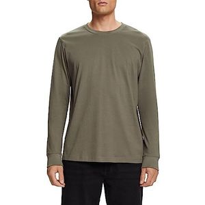 ESPRIT Shirt met lange mouwen van jersey, 100% katoen, gunmetal, XS