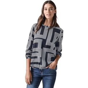 Cecil - Damesblouse - Deep Petrol - Met Smock-detail