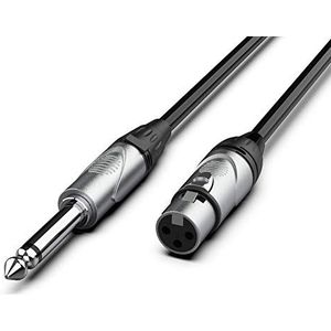 Audibax Silver Cable XLR Hembra a Jack Mono 10 Metros Negro