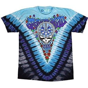 Liquid Blue unisex adult Grateful Dead Midnight Hour Tie Dye Short Sleeve T-shirt T Shirt, Tie Dye, Small US