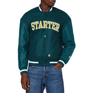Starter Black Label Heren Team Jacket, Mannen College Jacket in 3 verschillende kleuren, maat S tot XXL, Retro Green., XL