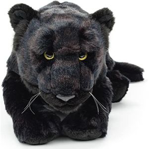 Uni-Toys - Zwarte panter, liggend - 44 cm (lengte) - pluche wild dier - pluche dier, knuffeldier