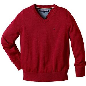 Tommy Hilfiger Tommy Vn pullover, effen, V-hals, voor jongens - rood - 4 ans