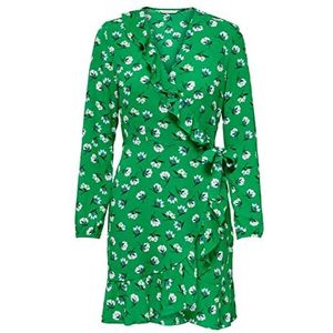 ONLY Gekleed dames Onlcarly L/S Wrap Short Dress Noos Wvn,Green Bee,46
