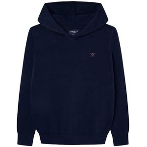 Hackett London Gebreide hoodie voor jongens, Blauw (Navy), 3 Jaren
