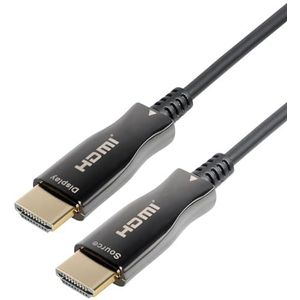 MaxTrack Actieve HDMI® glasvezelkabel met Ethernet C508-15ML - HDMI 2.0, 4K UHD, 4K @60Hz, 3D, HDR, HDCP 2.2, YUV 4:4:4, met optische converter, tot 100m bereik