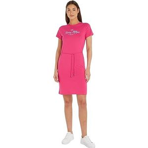 Tommy Hilfiger Dames 1985 REG C-NK korte jurk SS T-shirt, helder Cerise roze, XXL, Bright Cerise Roze, XXL
