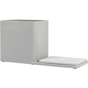 Salter LASAL71595CEU7 Kitchen Sink Caddy, Dual Compartment Organiser Tray For Sponges & Brushes, Absorbent Stone Base, Dismantles For Easy Cleaning, Non Slip & Drainage Holes, Cool Hues Collection