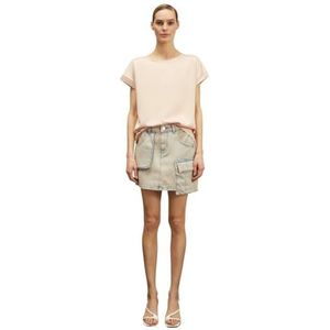 Motivi: T-shirt van twee verschillende materialen Spring Summer 24, roze, XS