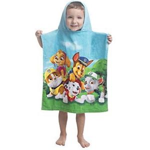 JERRY FABRICS Childrens Paw Patrol Poncho met capuchon, badhanddoek, katoen, meerkleurig, maat 50 x 115 cm