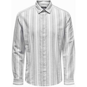 Onscaiden LS Mix Stripe Linnen Shirt, Dusty Olive, M