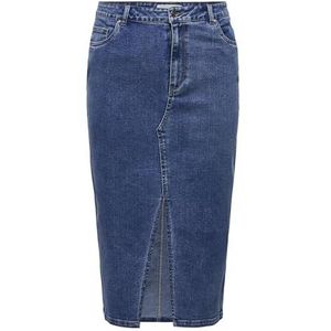 ONLY Carmakoma Carsiri Front Slit Skirt DNM Gua Noos rok voor dames, blauw (medium blue denim), 42