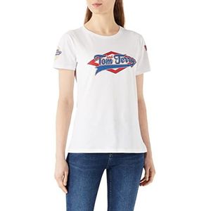 Koton Dames Disney gelicentieerd ronde hals korte mouwen T-shirt, gebroken wit (001), L