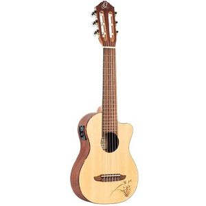 Ortega Guitars Gitarlele - 6 snaren - Bonfire Series - elektro-akoestisch - sparren deken met lasergegaveerd motief (RGL5CE)