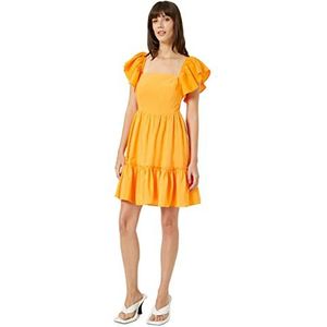 Koton Damesjurk met dierenmotief, met franjes, modal mix, oranje (207), 34