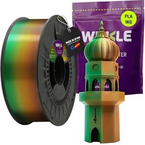 WINKLE Tricolor Silk PLA-filament, 1,75 mm, Dubai chocolade, 1 kg, 3D-printerfilament, compatibel met FDM-printers, 3D-printmaterialen, maatnauwkeurigheid +/- 0,05 mm, gemakkelijk te bedrukken