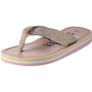 s.Oliver meisjes 47100 teenslippers, Beige Nature 318, 33 EU